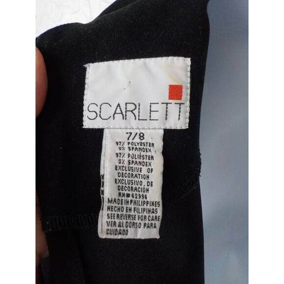 Scarlett Black Red Soft Velour Sheath Dress Women 7/8 Zip Up Retro Goth - Picture 7 of 7